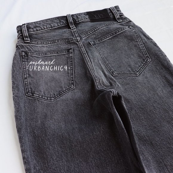 NWT ABERCROMBIE Curve Love 90s High Rise Straight Jean Gray Side Slit size 27 - Picture 12 of 14